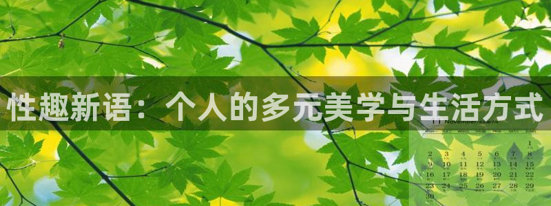 先锋娱乐平台：性趣新语：个人的多元美学与生活方式