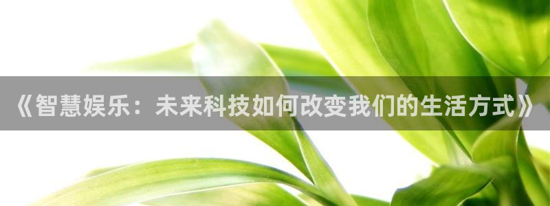 先锋娱乐平台：《智慧娱乐：未来科技如何改变我们的生活方式》